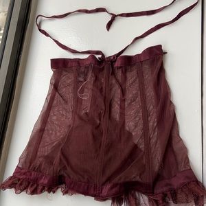 LA PERLA LINGERIE SKIRT SIZE SMALL- maroon